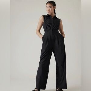 Athleta Brooklyn Heights Wide Leg Jumpsuit, Black, 6P